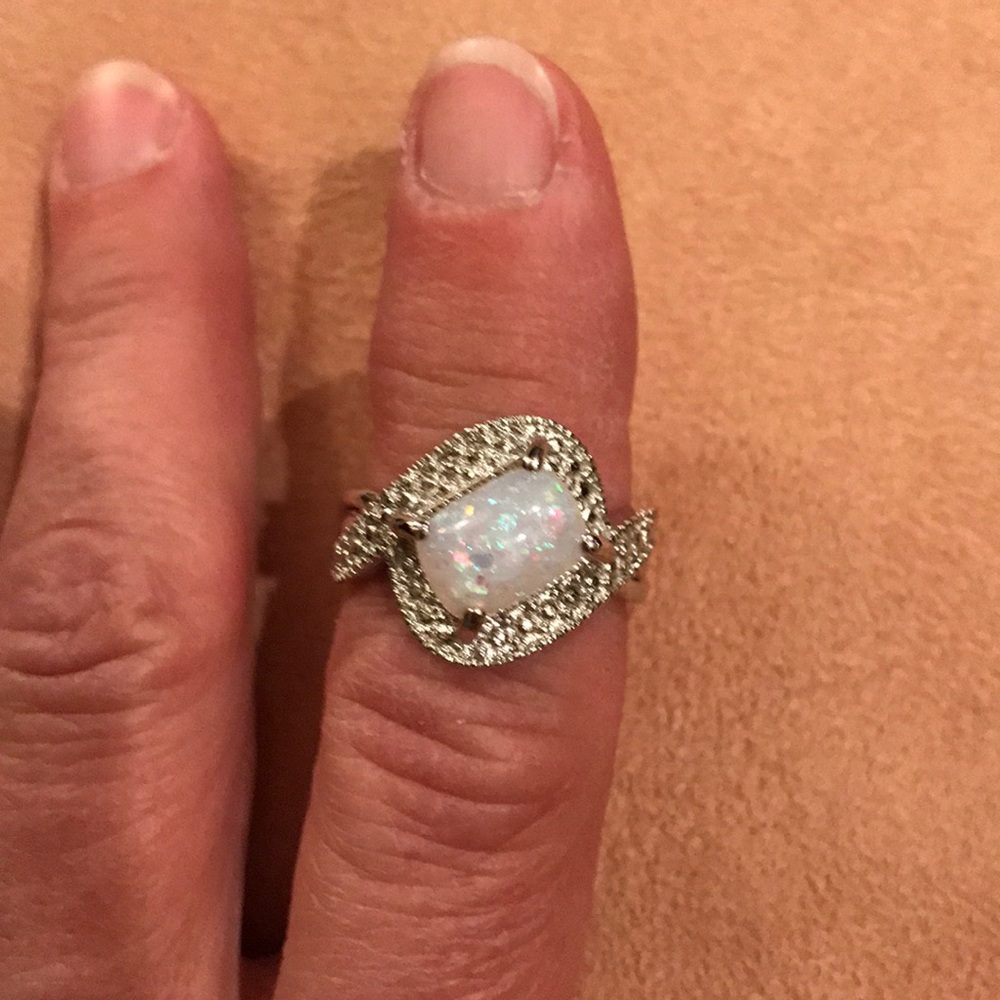 New, Silver Opal and White Topaz Stones